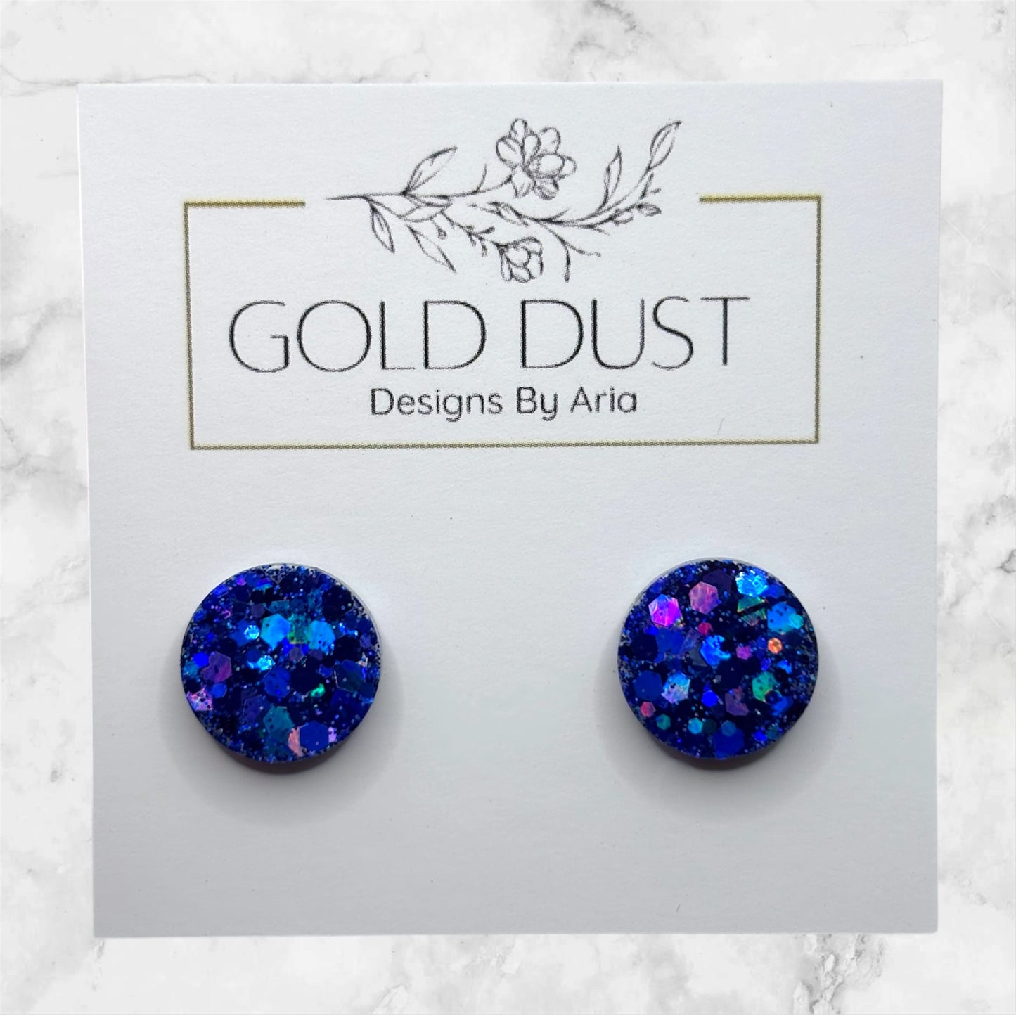 Navy- Circle Studs