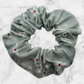 Scrunchie- Green with Flowers