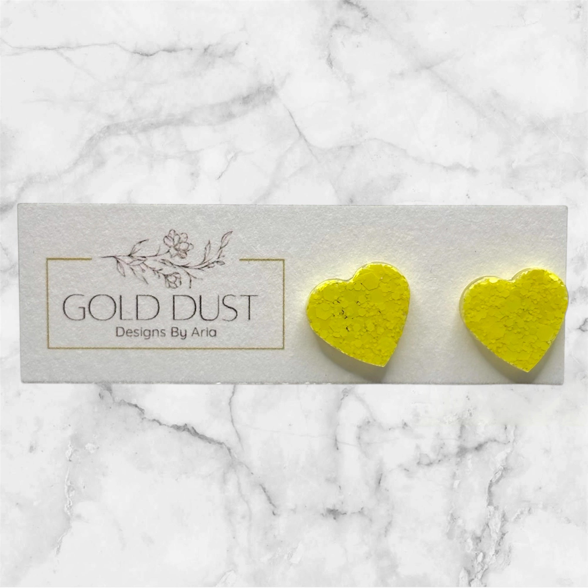 Daffodil- Heart Stud