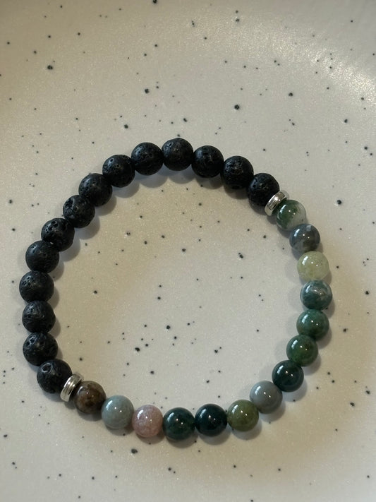 Agate & Lavastone Bracelet