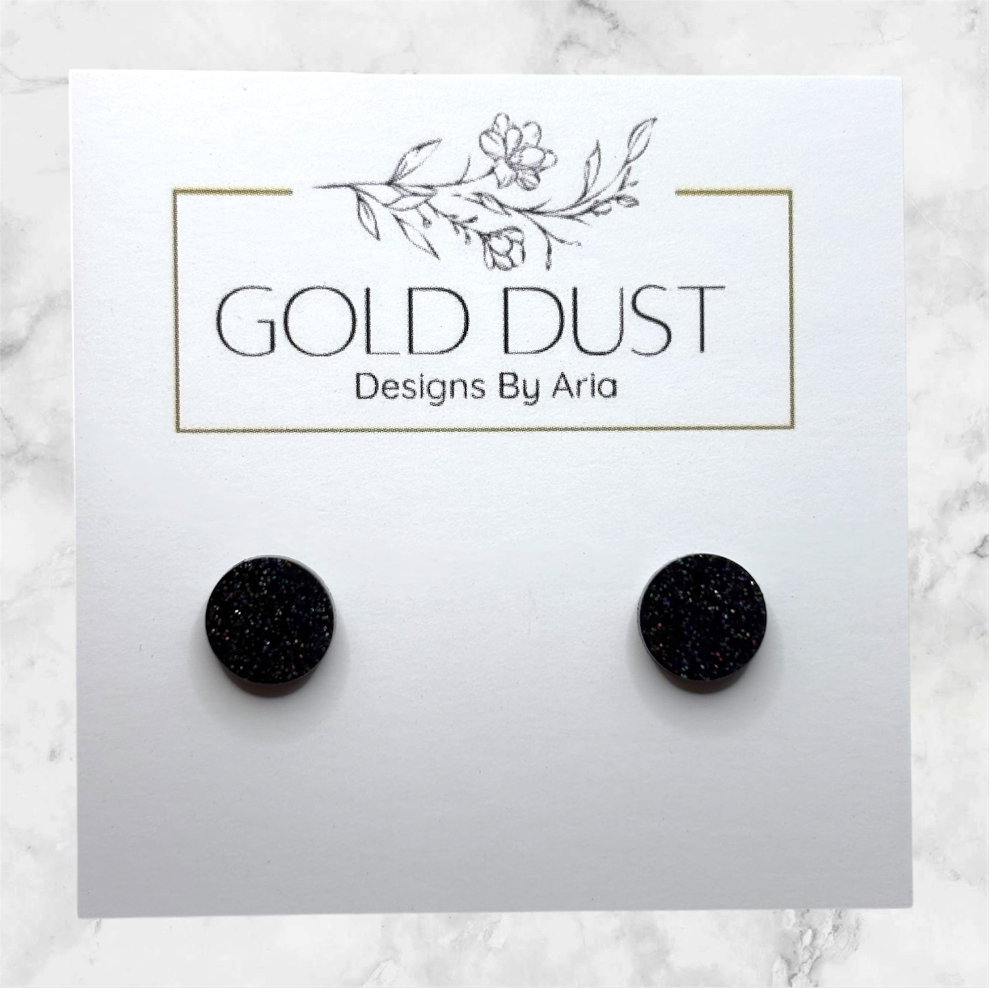 Black- Mini Circle Studs