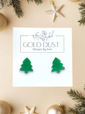 Mirror Green Tree Studs