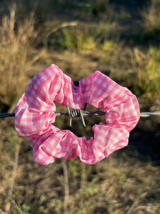 Scrunchie- Pink & White Check