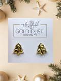 Gold Holographic Tree Studs
