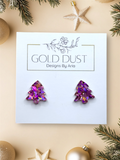 Purple Acrylic Tree Studs