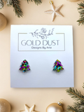 Green Mini Acrylic Tree Studs