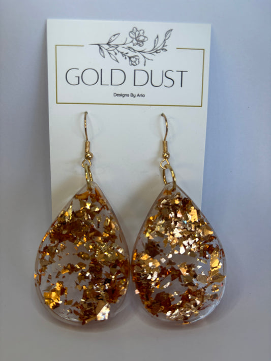 Gold flake tear drop