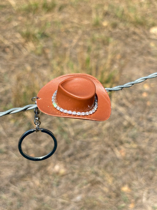 Cowboy Hat Keyring- Brown