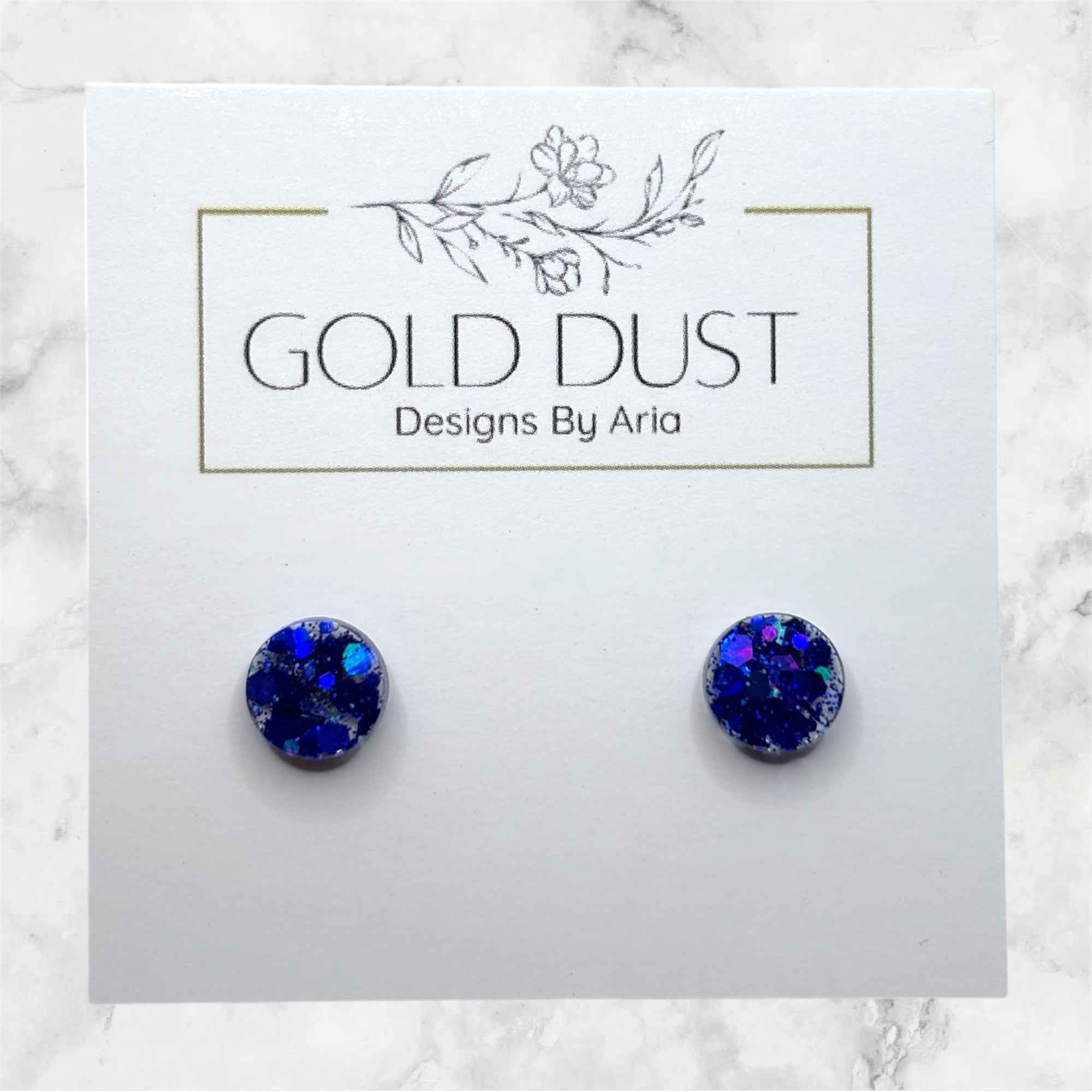 Navy- Mini Circle Studs