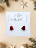 Mini Red Tree Studs