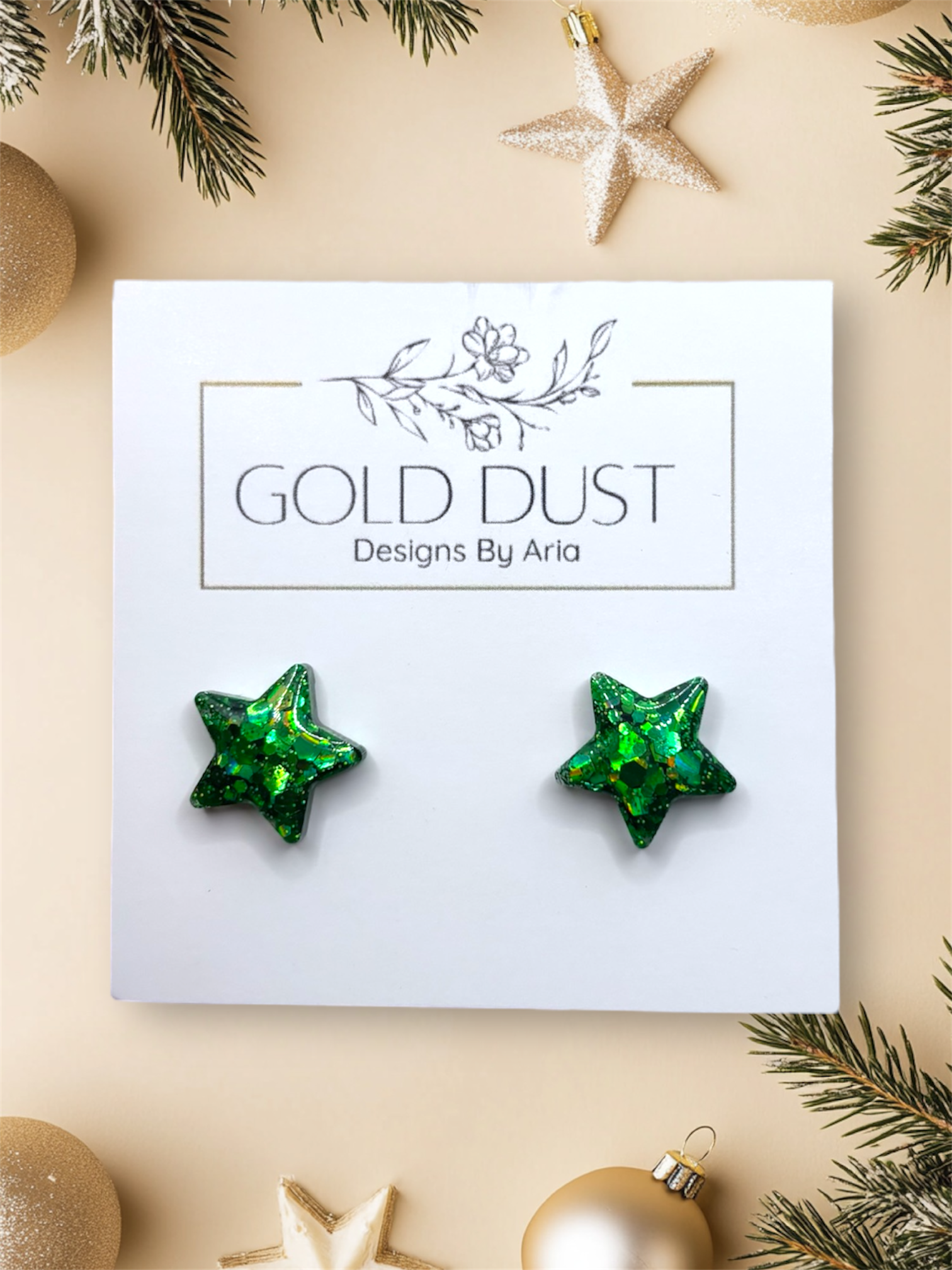 Green- Star Studs