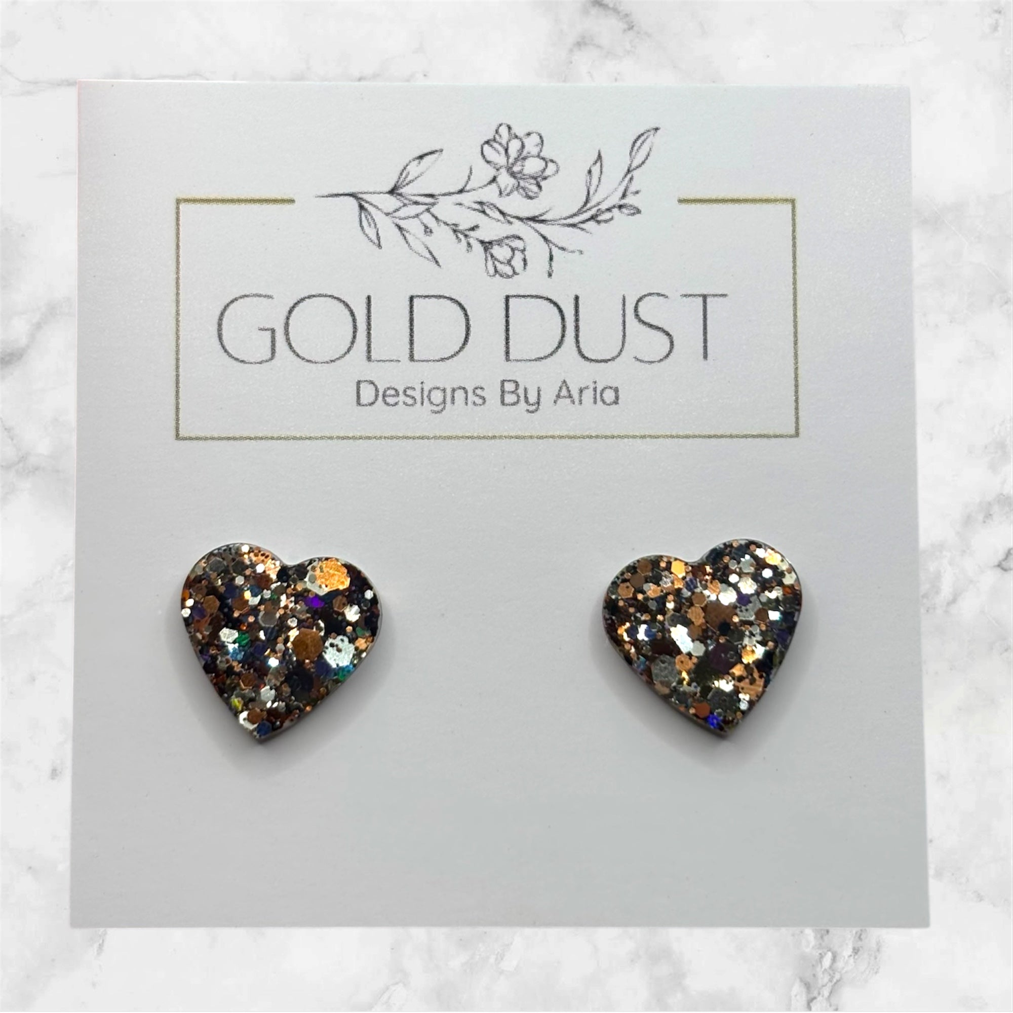 Brandy- Heart Studs