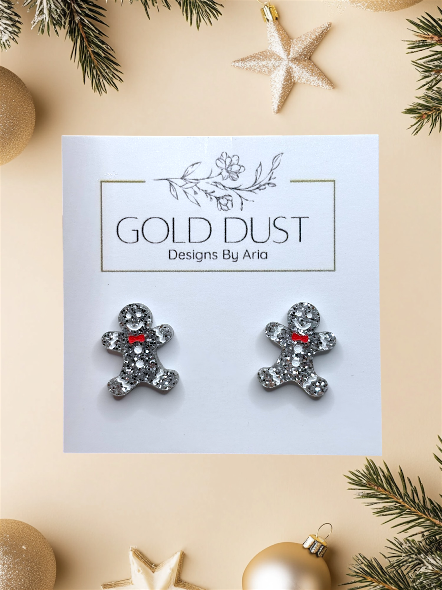 Gingerbread Studs Silver