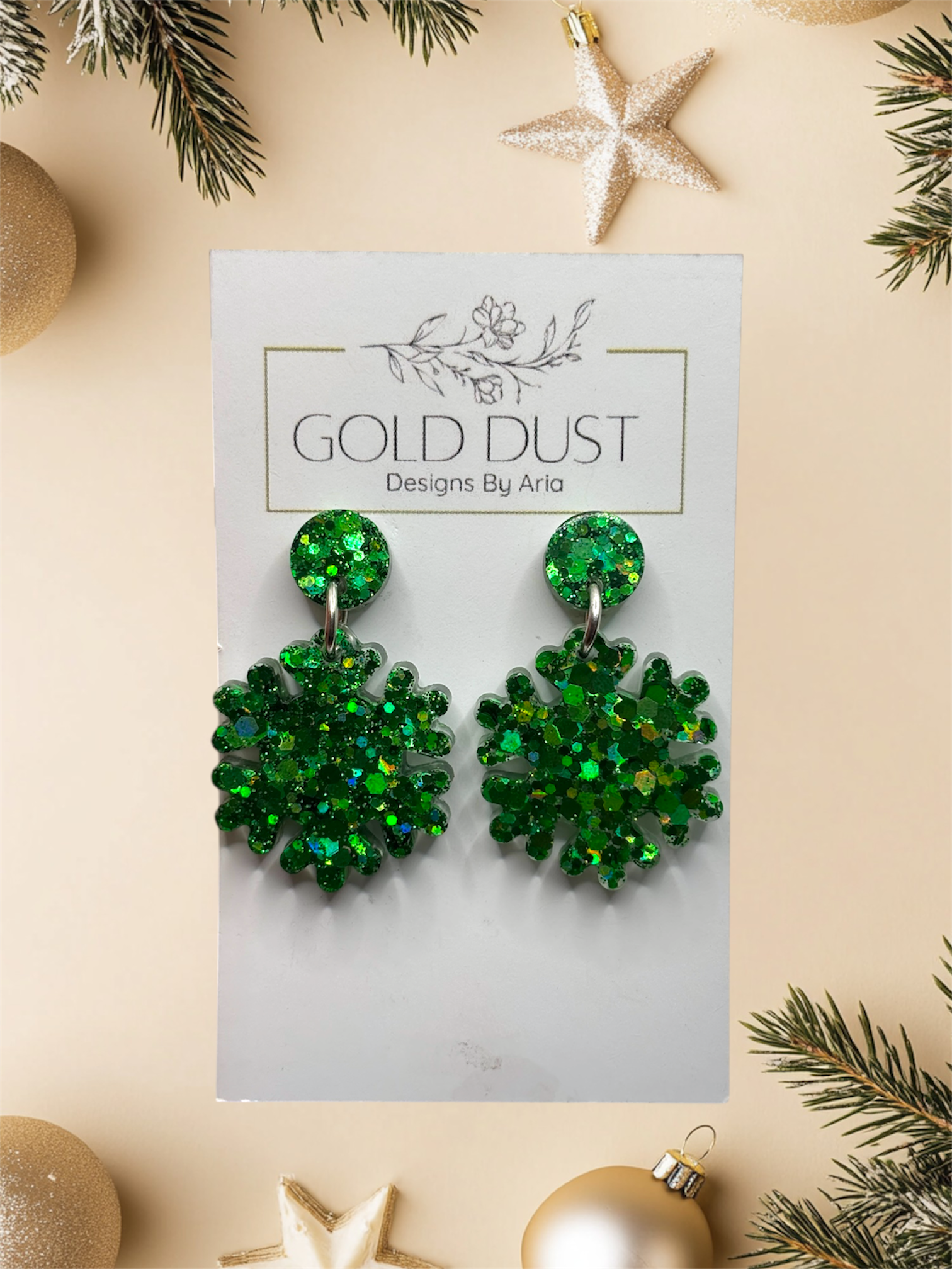 Green- Snowflakes