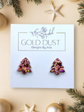 Pink Acrylic Tree Studs
