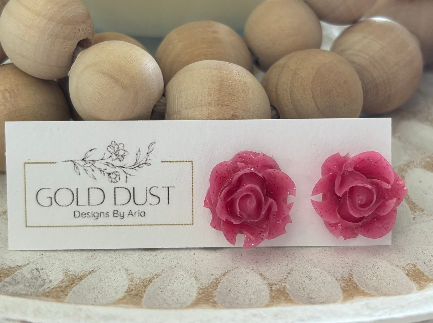 Rose Studs- Pink