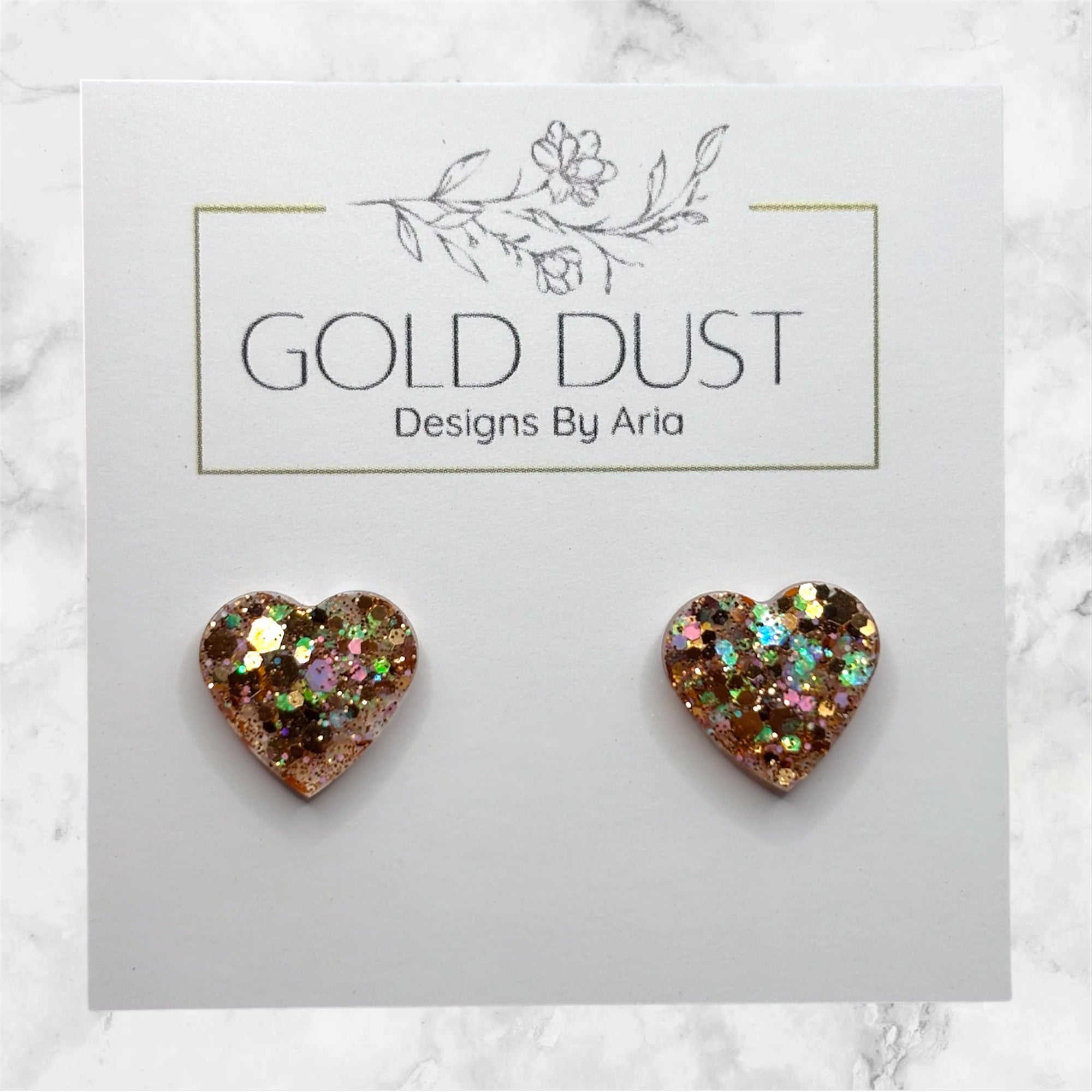 Caramel Fudge- Heart Studs