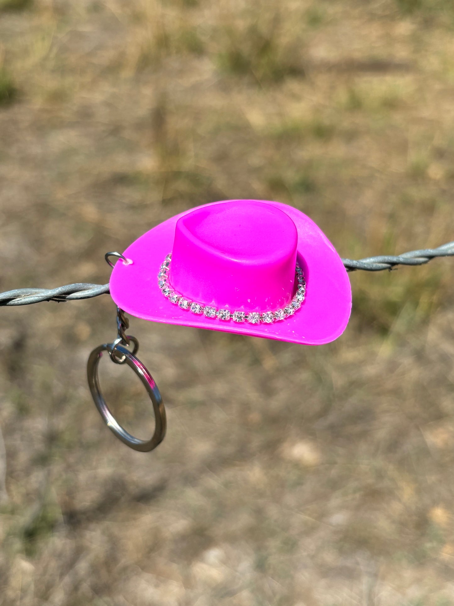 Cowboy Hat Keyring- Hot Pink