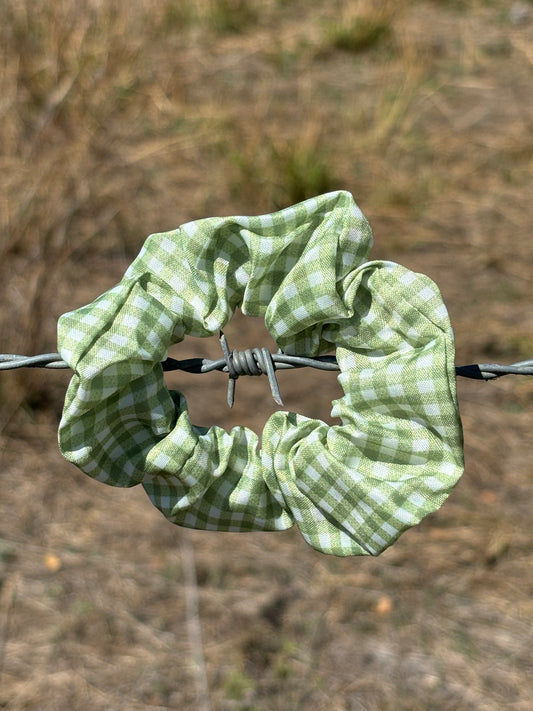 Scrunchie- Green & White Check