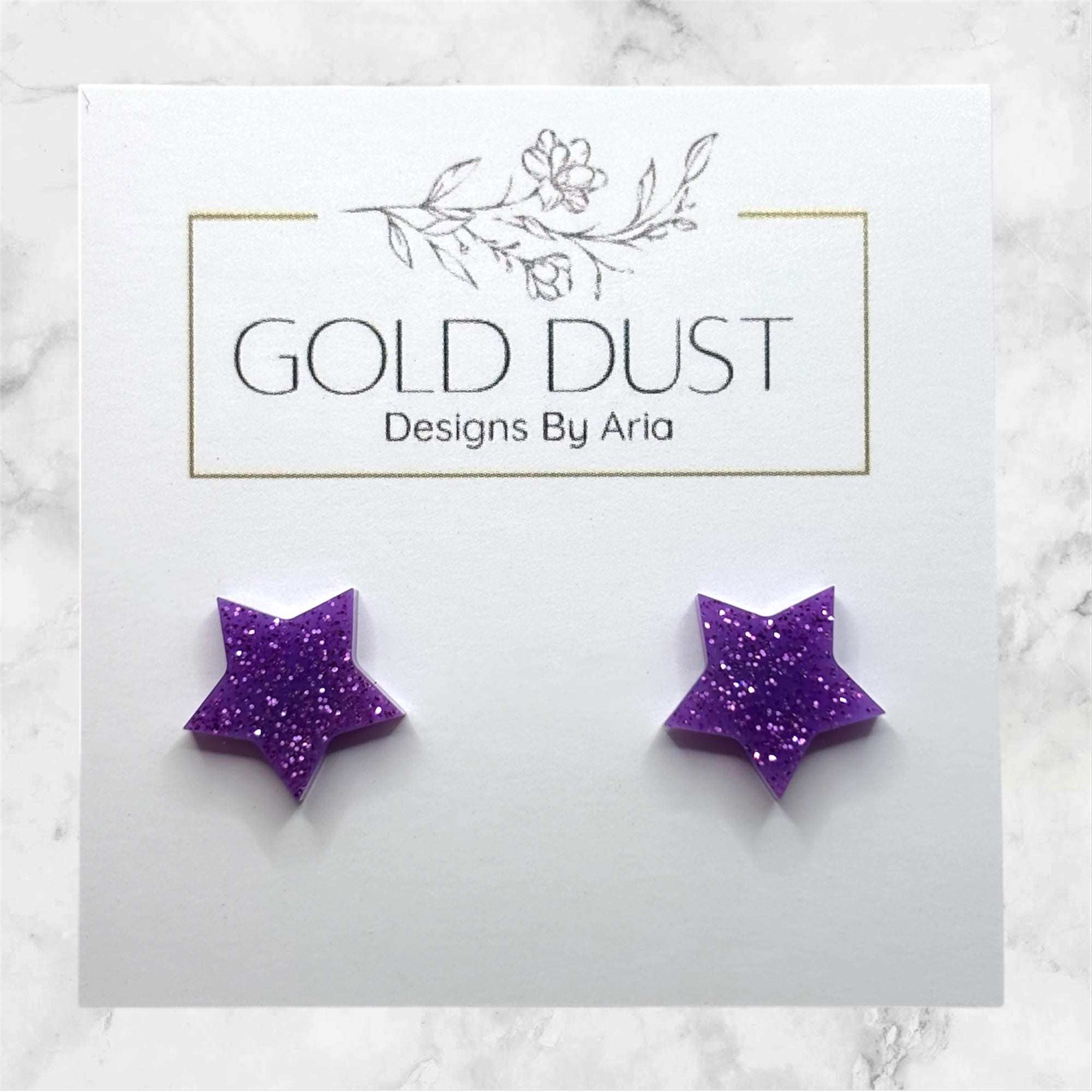 Purple- Star Studs