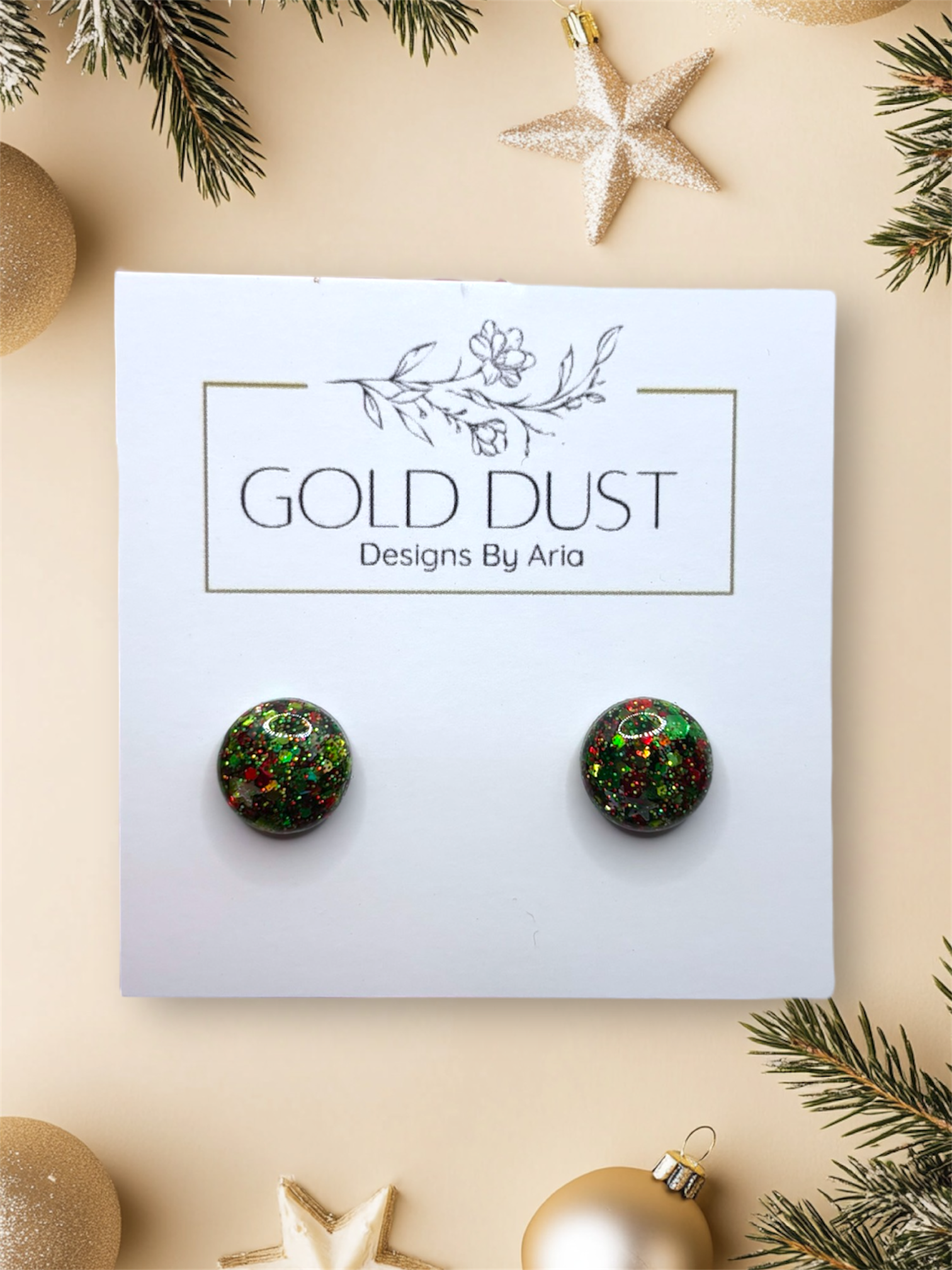 Grinch- Domed Studs