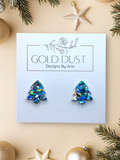 Blue Acrylic Tree Studs