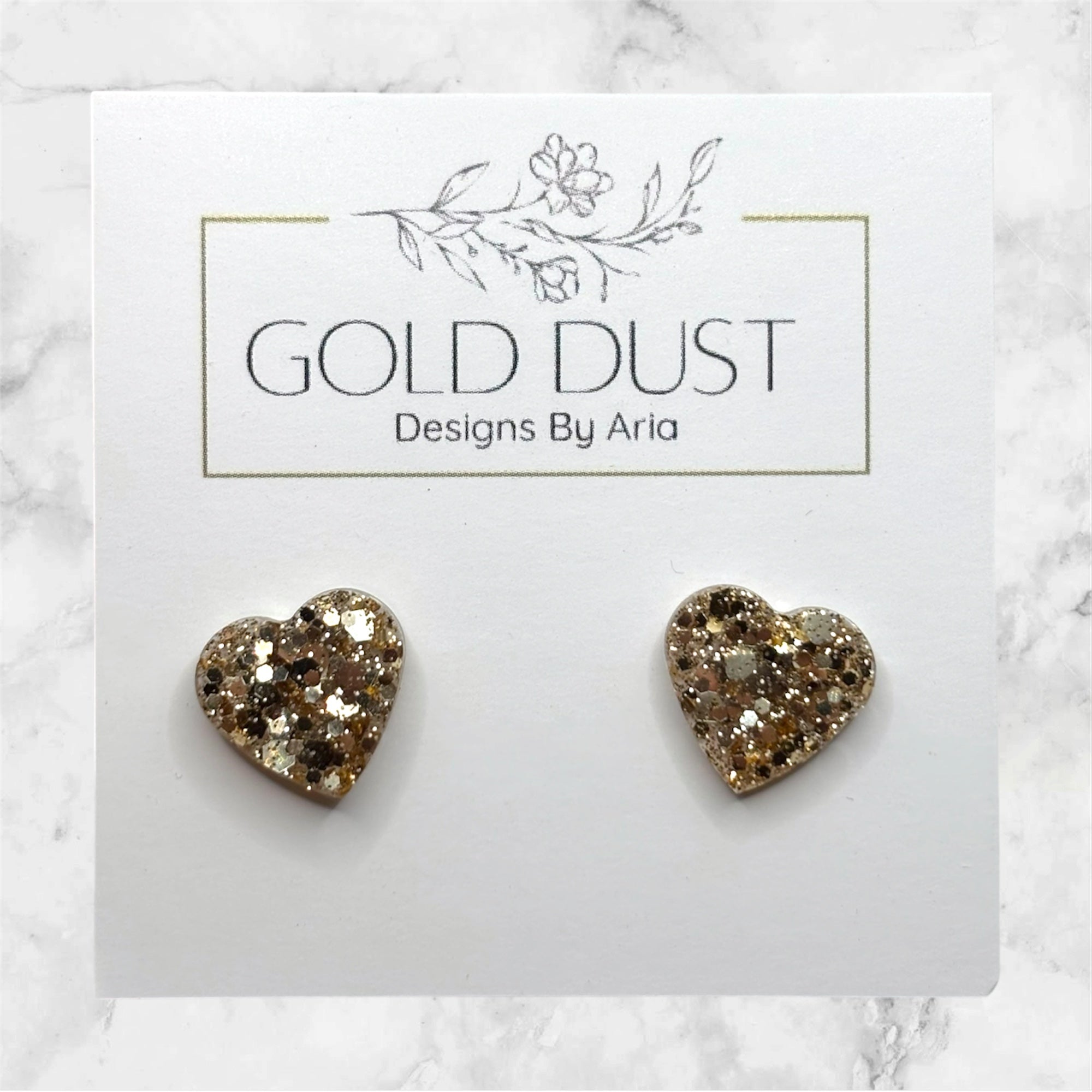 Gold- Heart Studs