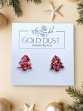 Red Acrylic Tree Studs