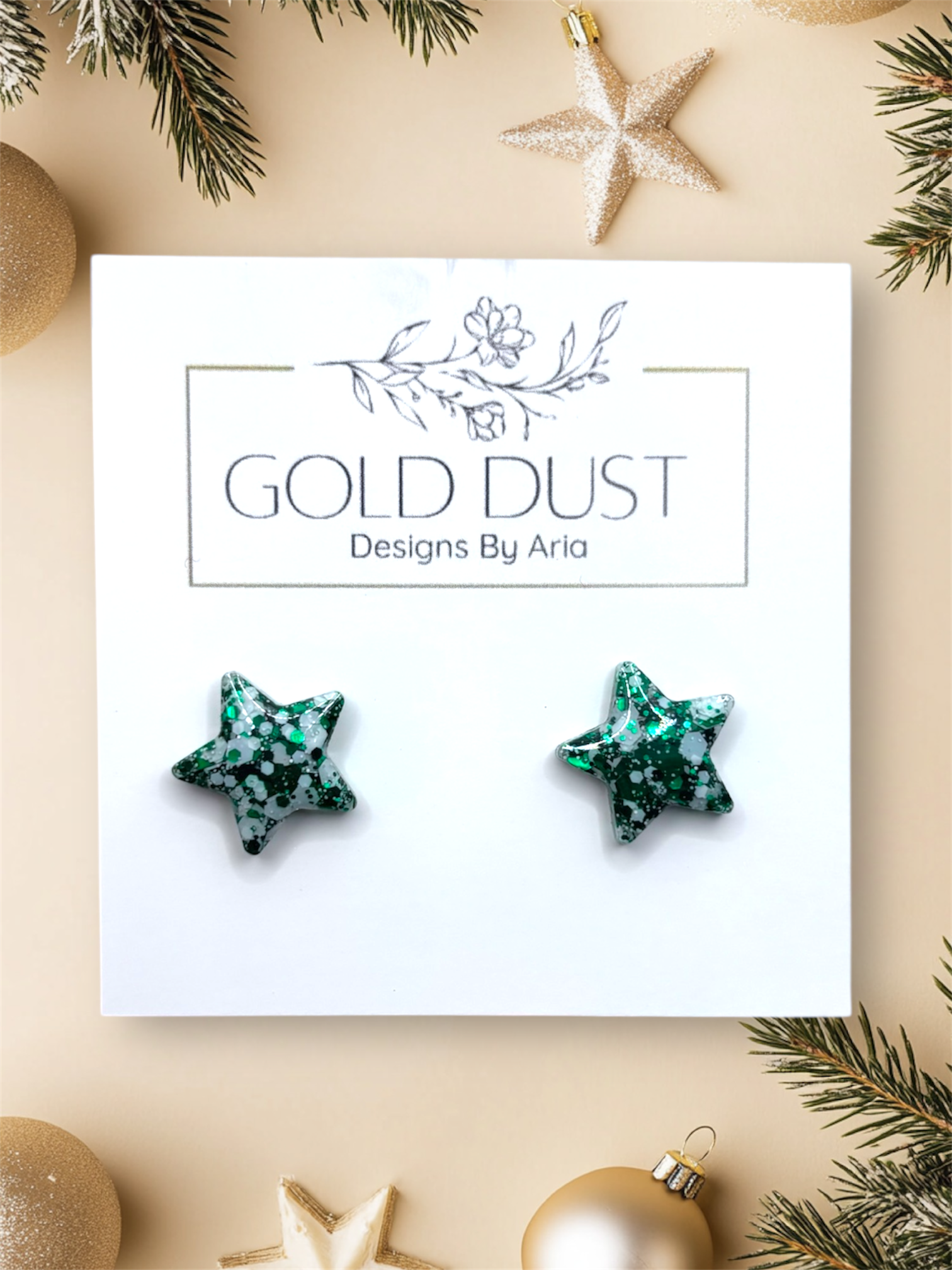 All I want for Xmas- Domed Studs