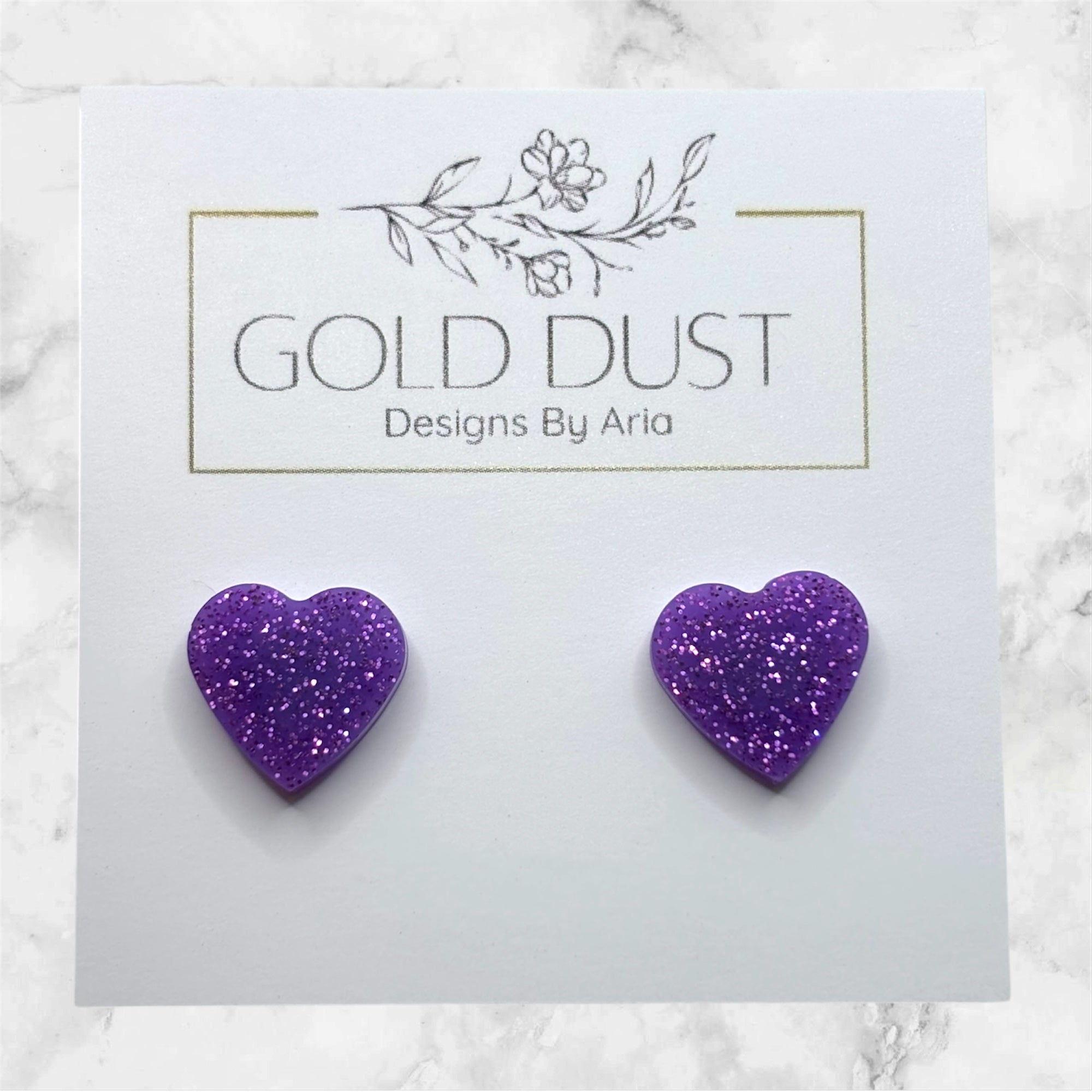 Purple- Heart Stud
