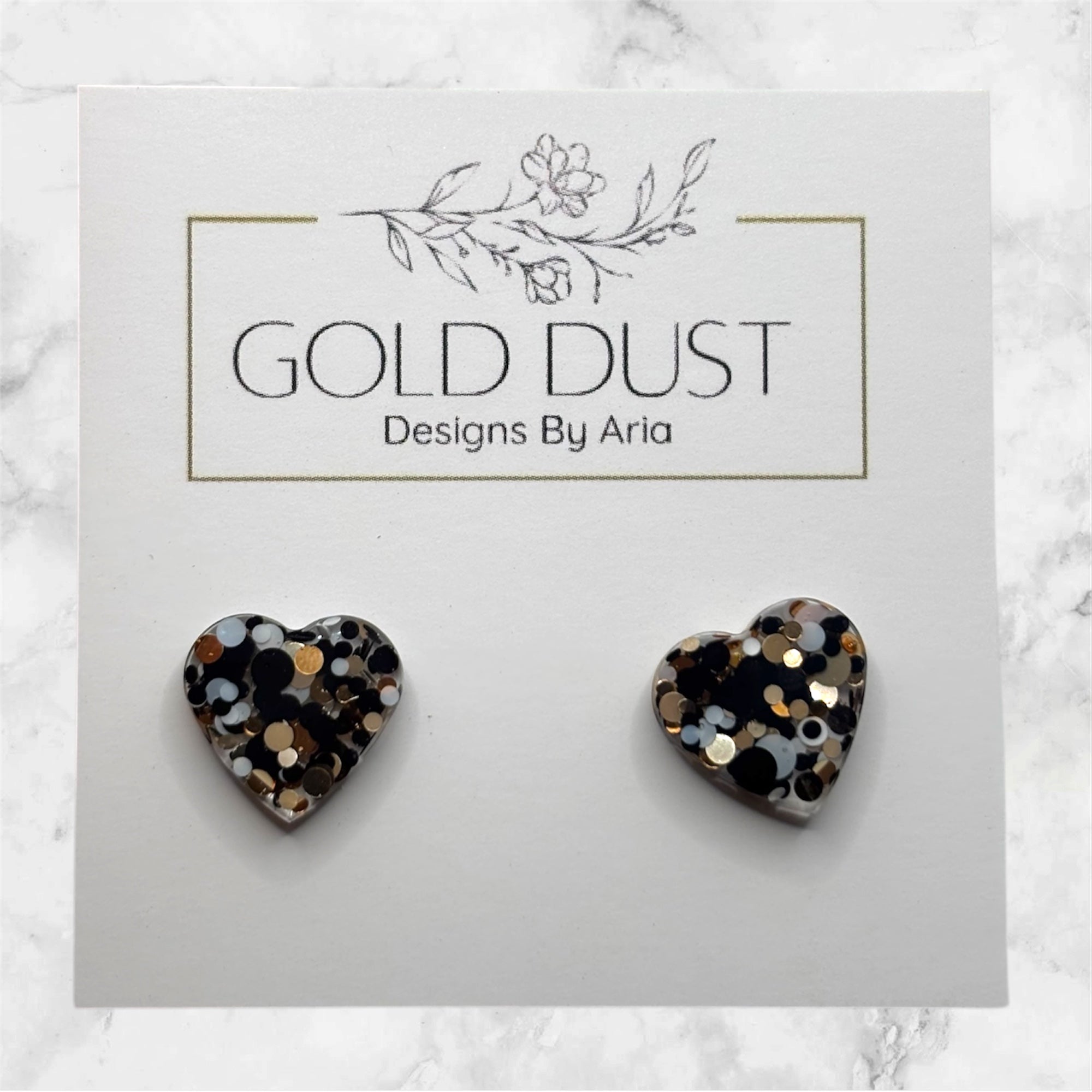 Leopard Spots- Heart Studs
