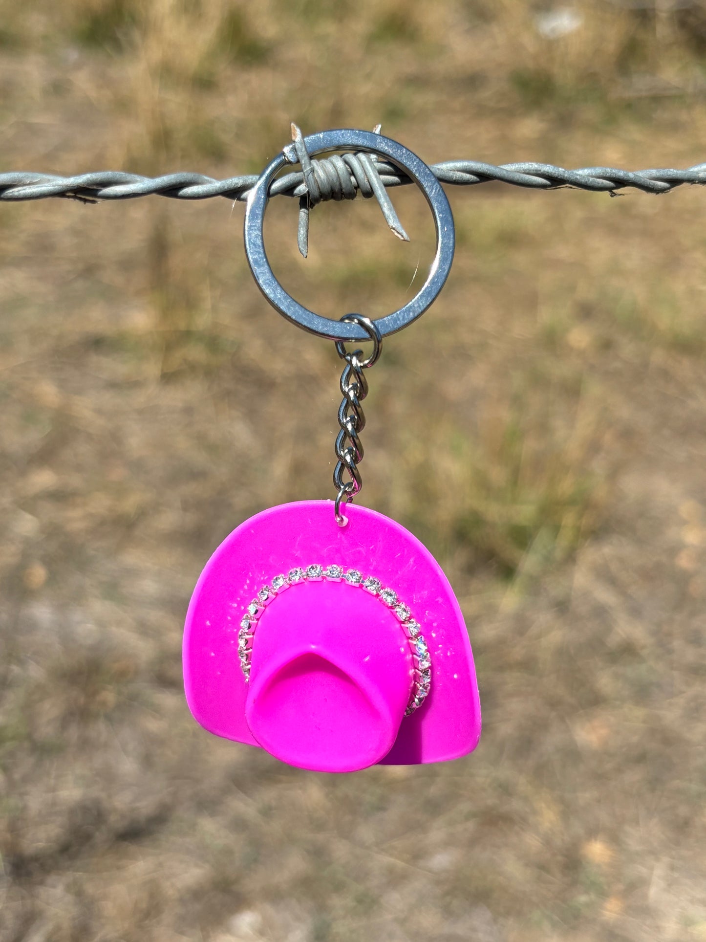 Cowboy Hat Keyring- Hot Pink