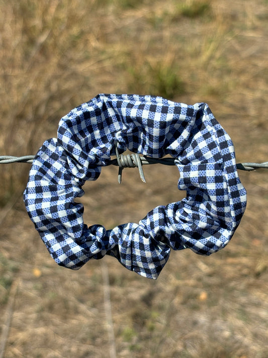 Scrunchie- Navy & White Check