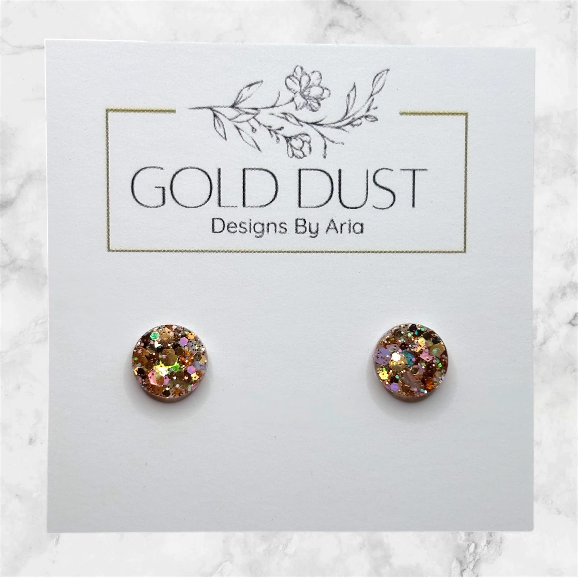 Caramel Fudge- Mini Circle Studs