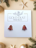 Pink Mini Acrylic Tree Studs