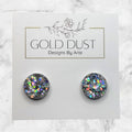 Silver Holo- Circle Studs
