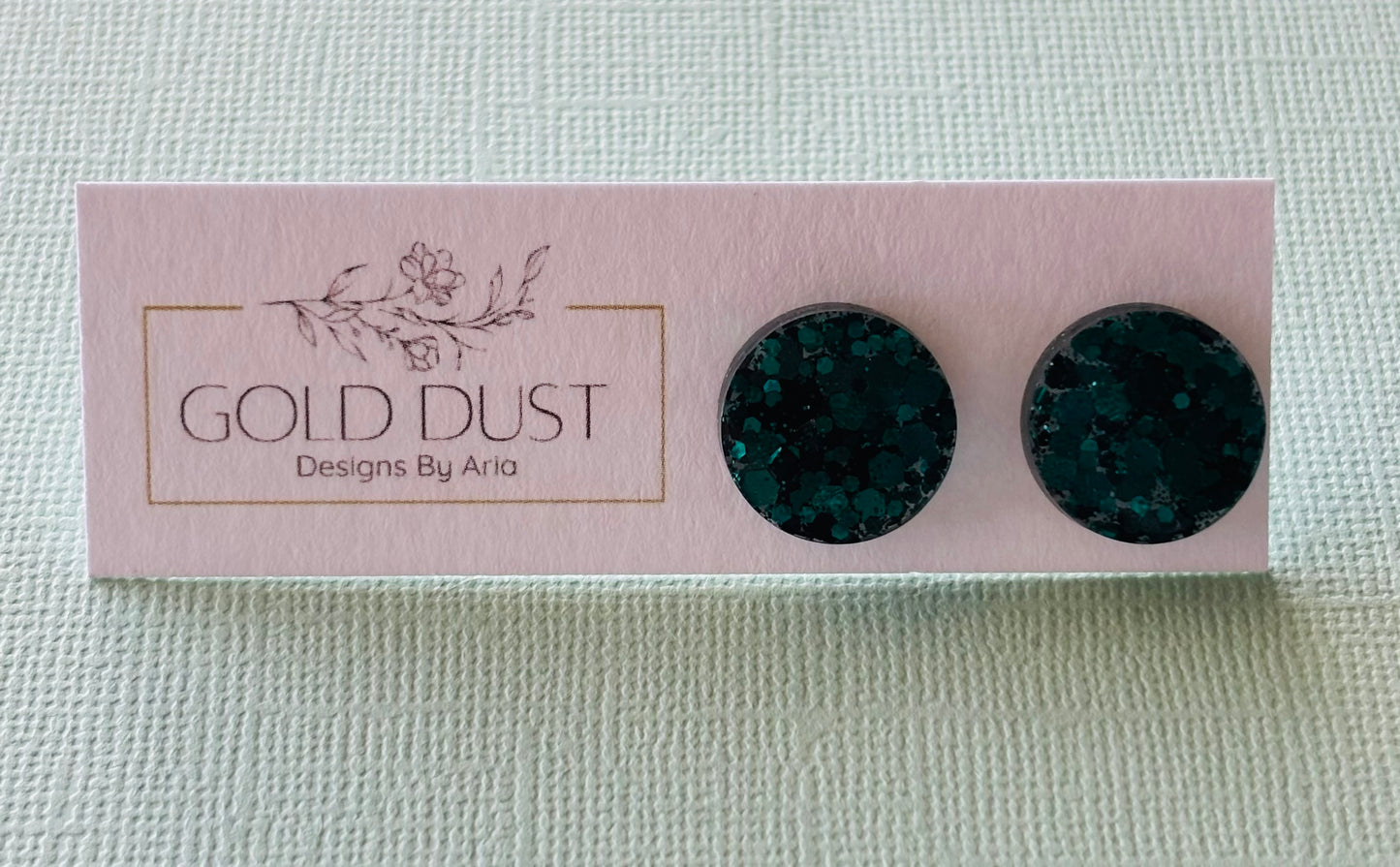 Green Circle Studs