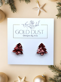 Rose Gold Acrylic Tree Studs