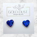 Navy- Heart Studs