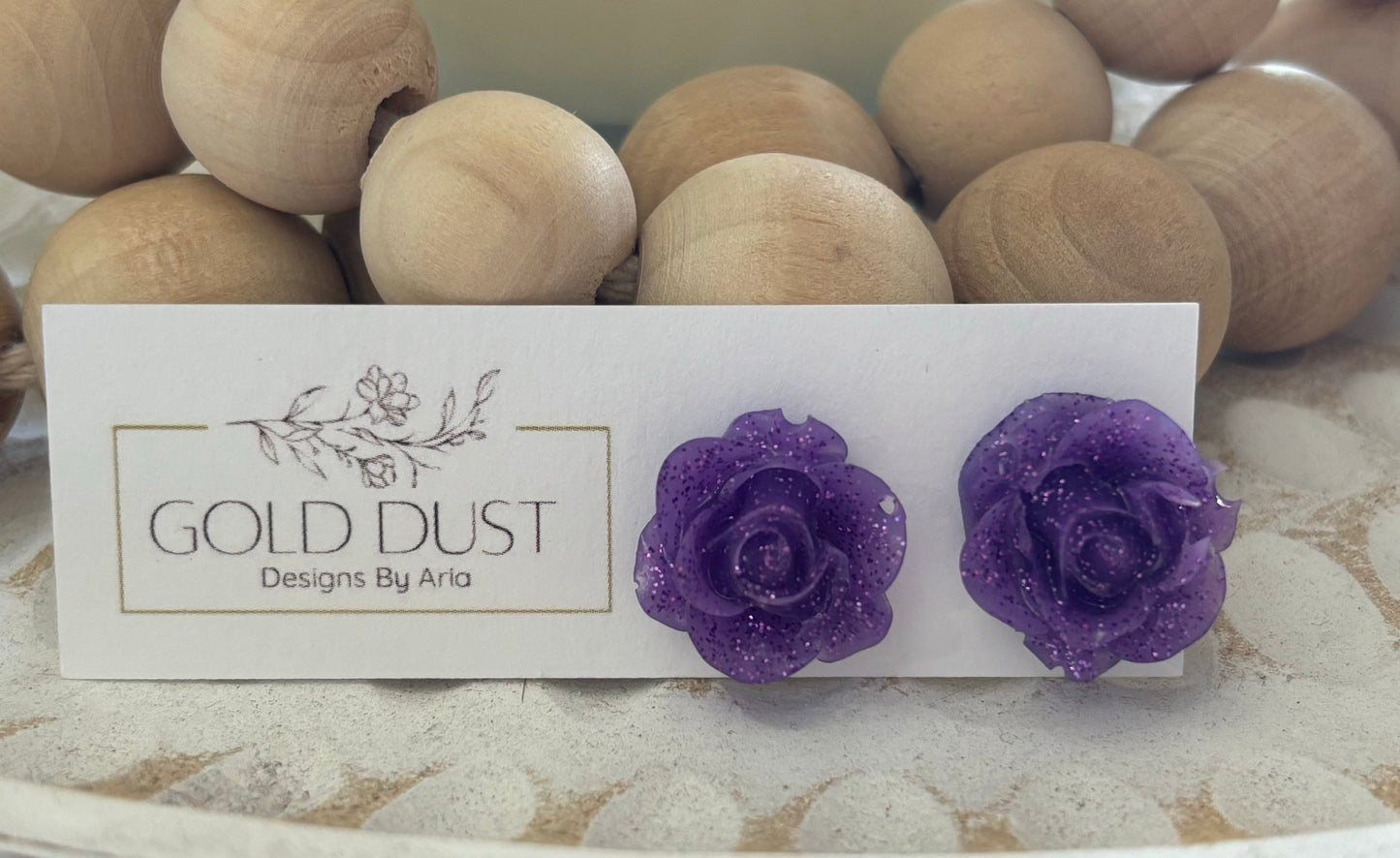 Rose Studs- Purple