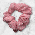 Scrunchie- Pink with White Spots