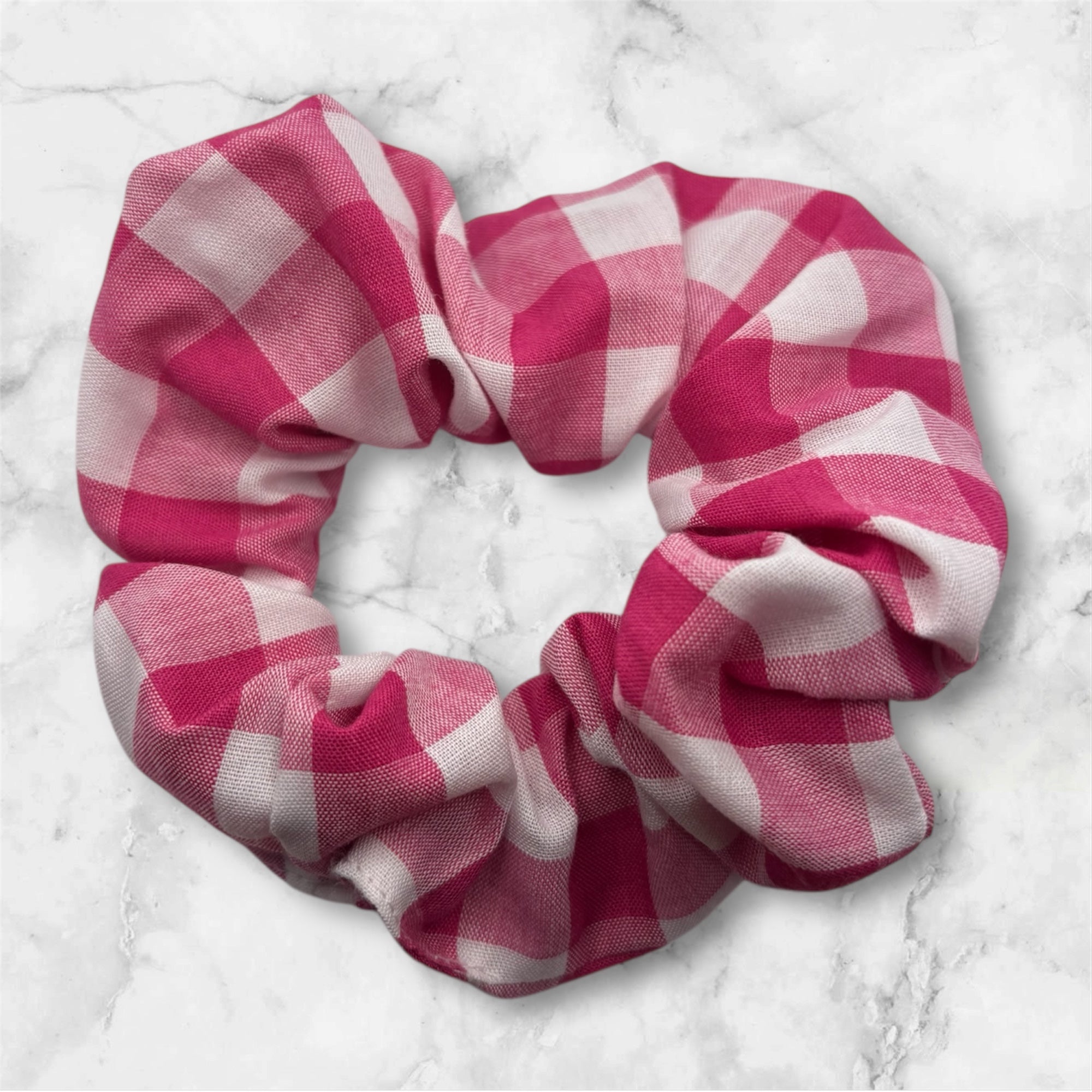Scrunchie- Pink & White Check